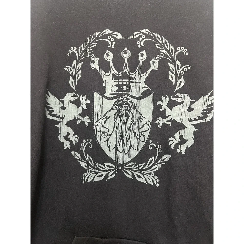 Outlooks Sweatershirt Hoodie Black Y2K‎ Logo Zipper Men's XL Pullover